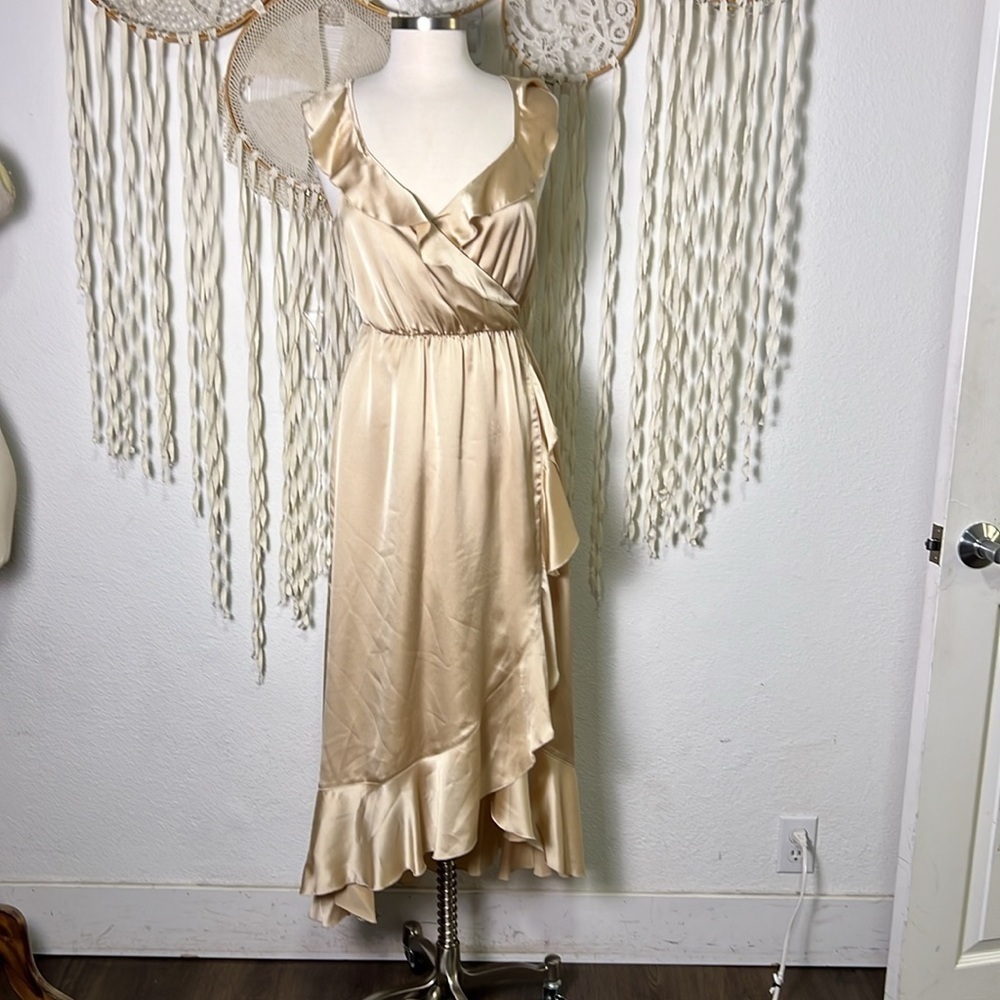 SMYMM | Show Me your MuMu Samantha Ruffle Wrap Dress Size M - Picture 2 of 14